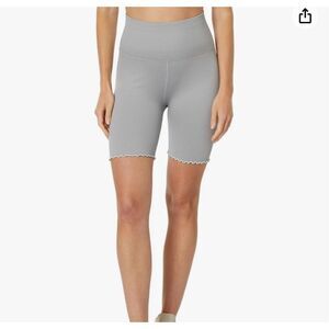 Spiritual Gangster Women's Seamless Ruffle Biker Shorts Gray XS|S NWT